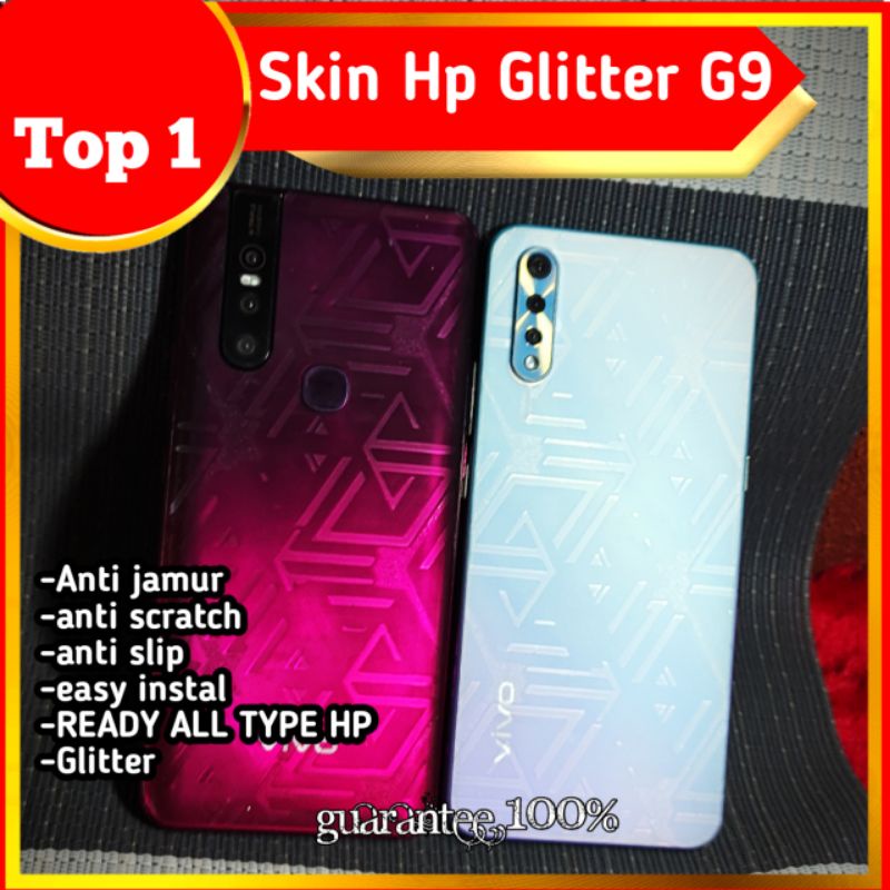 garskin hp + garskin camera anti gores belakang hp anti jamur glitter g9 all merek all type