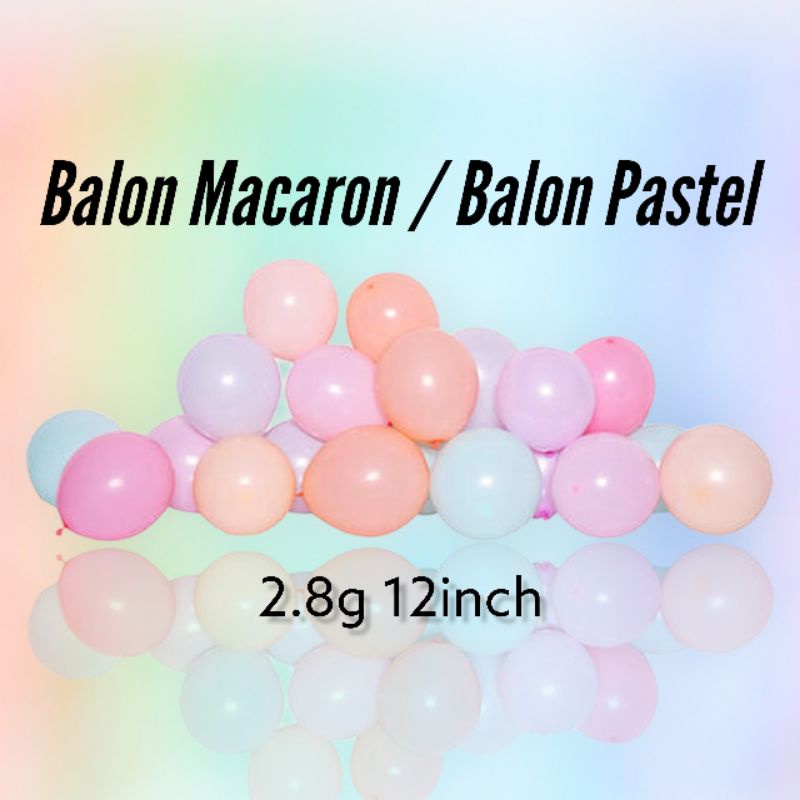 Balon Latex Macaron Pastel Balon Pesta Ukuran 12inch Harga Per 1pcs Harga Persatuan