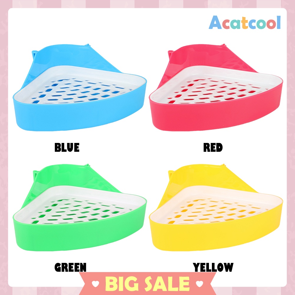 Durable Hamster Pet Cat Rabbit Toilet Rectangle Corner Clean Training Tray