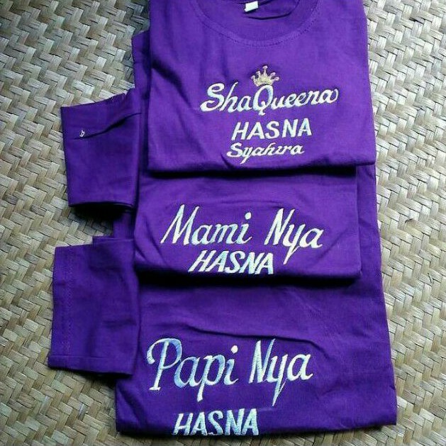 KAOS KOSTUM BORDIR NAMA ANAK - DEWASA LENGAN PANJANG