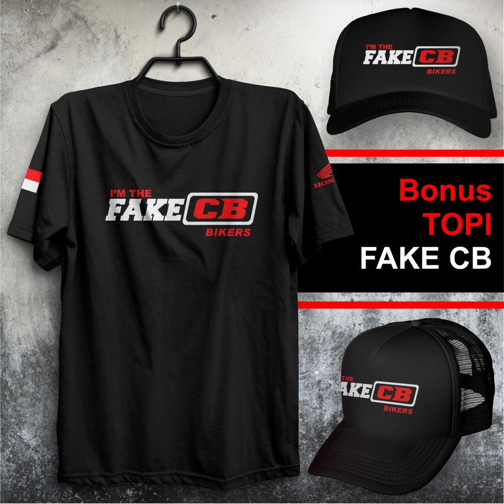 Kaos Fake CB Bonus Topi