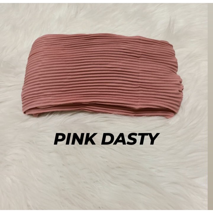 PASHMINA PLISKET BABYDOLL CERUTY FULL / PLEATS • PLEATED SHAWL BY ORBELLE-DASTY PINK