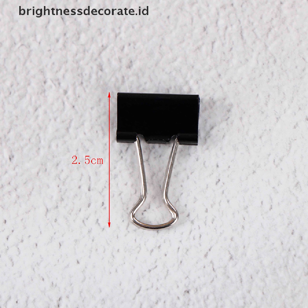 [birth] 12Pcs Black Metal Binder Clips File Paper Clip Photo Stationary Office Supplies [ID]