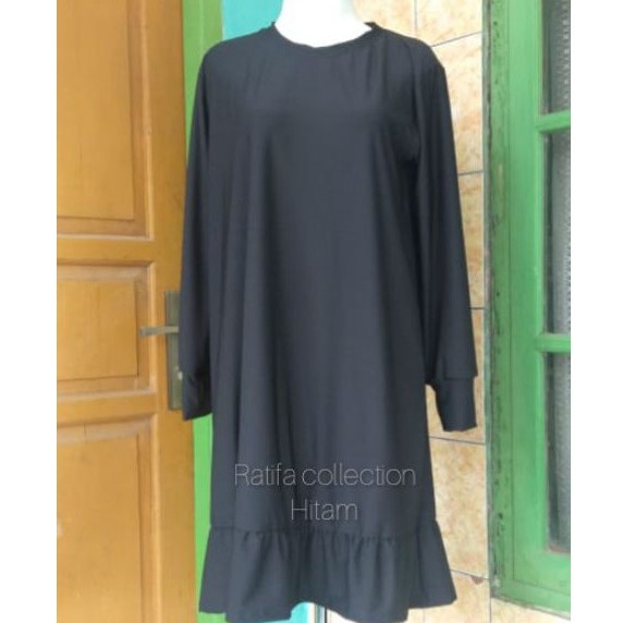 Ratifa collection.Tunik Wanita Kerut bawah Jersey super All size Xl fit XXL.