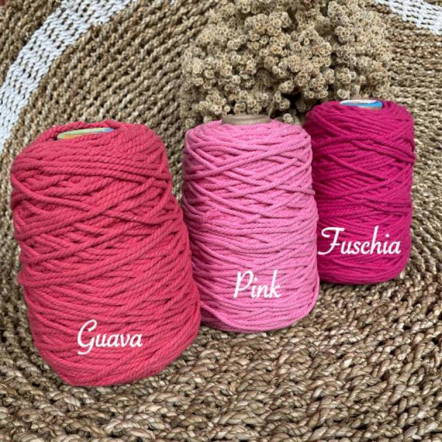 Tali katun warna atau tali macrame cotton rope 500gr