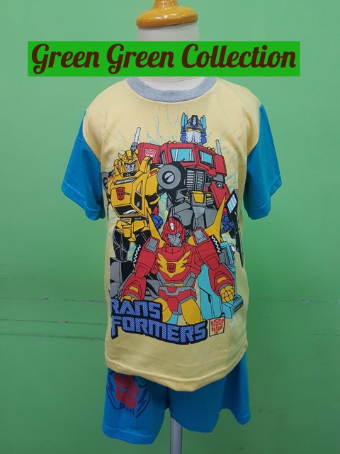 Piyama kaos anak transformers robot