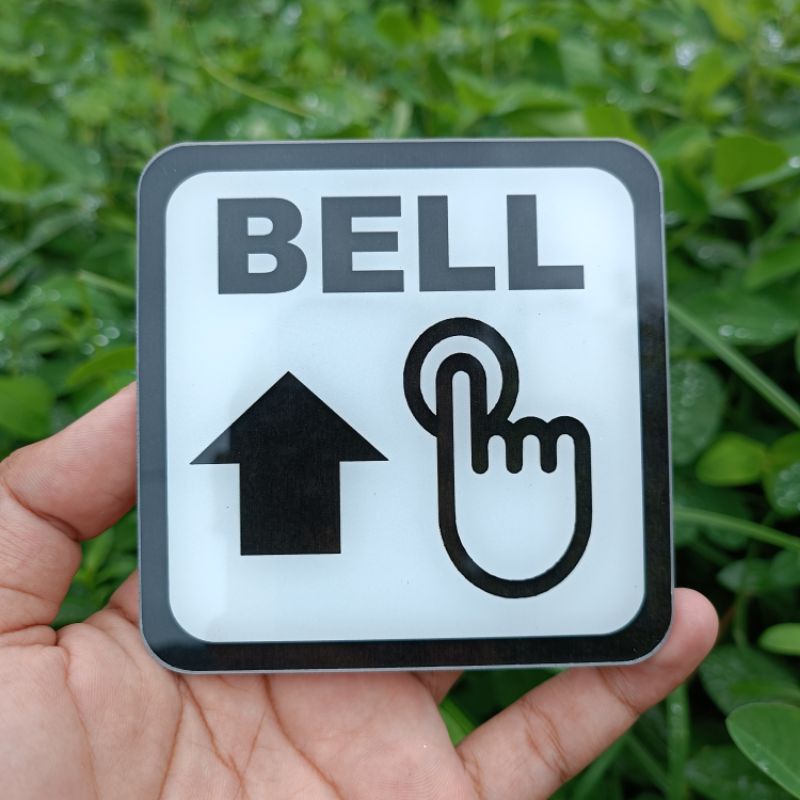 PAPAN ACRYLIC TULISAN BELL PAPAN AKRILIK BEL TANDA BELL BEL RUMAH BEL TOKO BELL PAGAR 10X10 CM