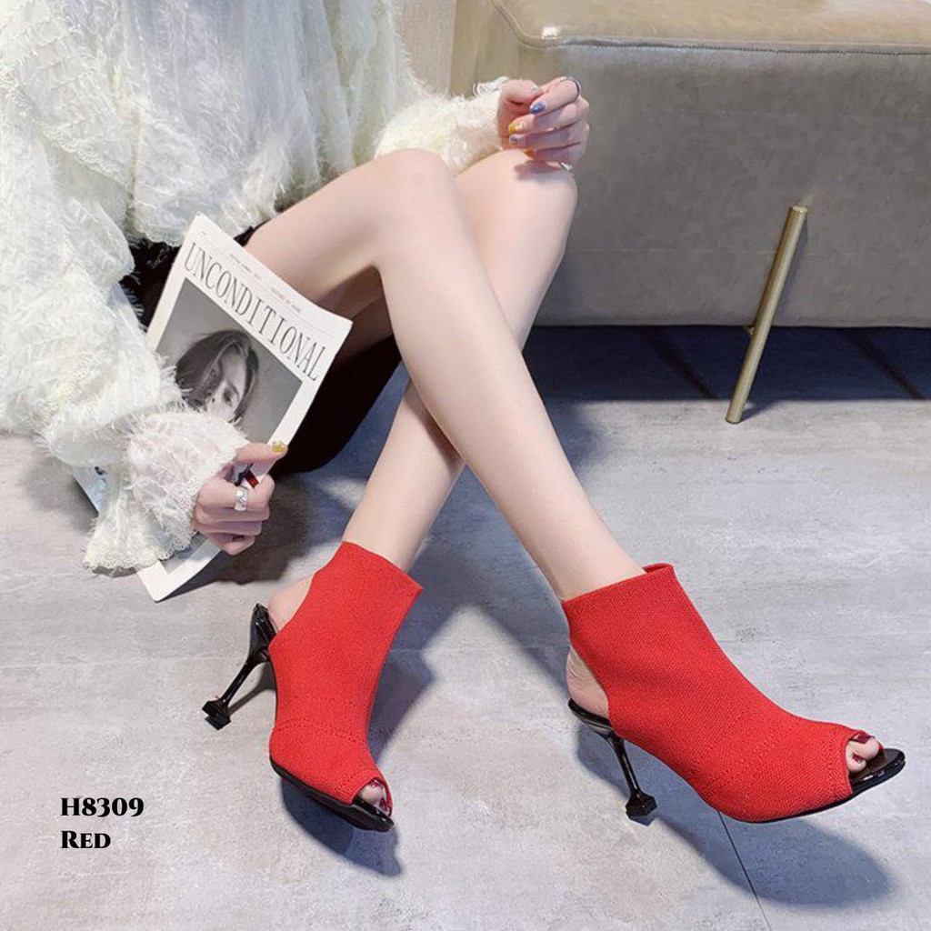 RESTOCK WYN HEELS FEBIOLA KOREA BAHAN CANVAS BERKUALITAS H8309