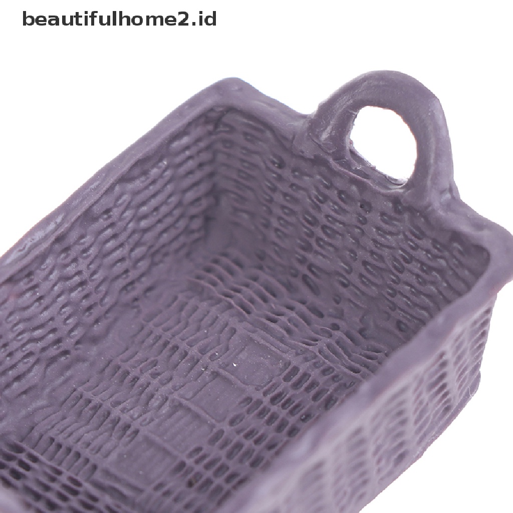 [beautifulhome2.id] 1/12 Dollhouse Miniature Mini Resin Storage Basket Model Accessories Toys ID