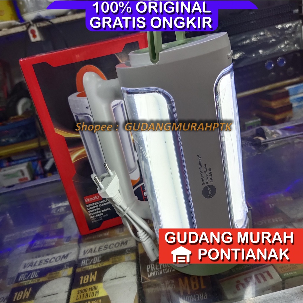 Emergency 30W Tahan 65JAM Lamp Lampu Darurat + Senter Lampu Emergency AK-6696 / Senter Lampu Emergency LED Aoki