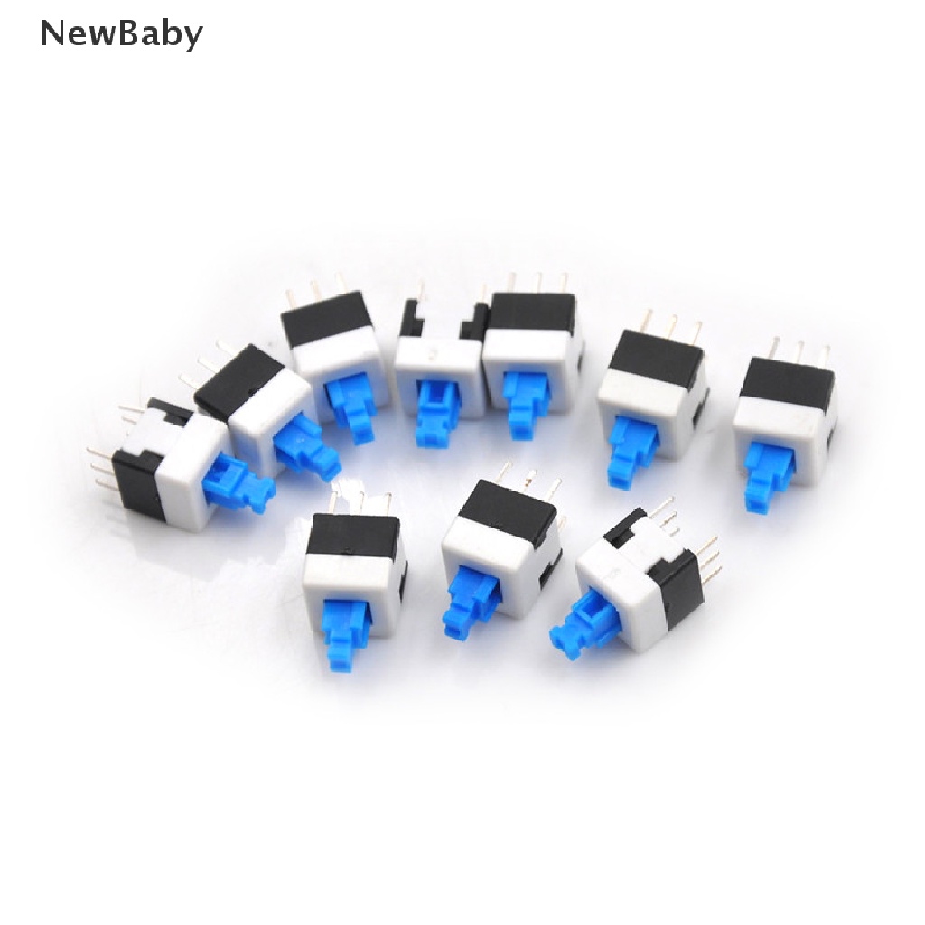 Newbaby 10Pcs Tombol Switch Dua Baris 6 Pin Ukuran 8x8mm