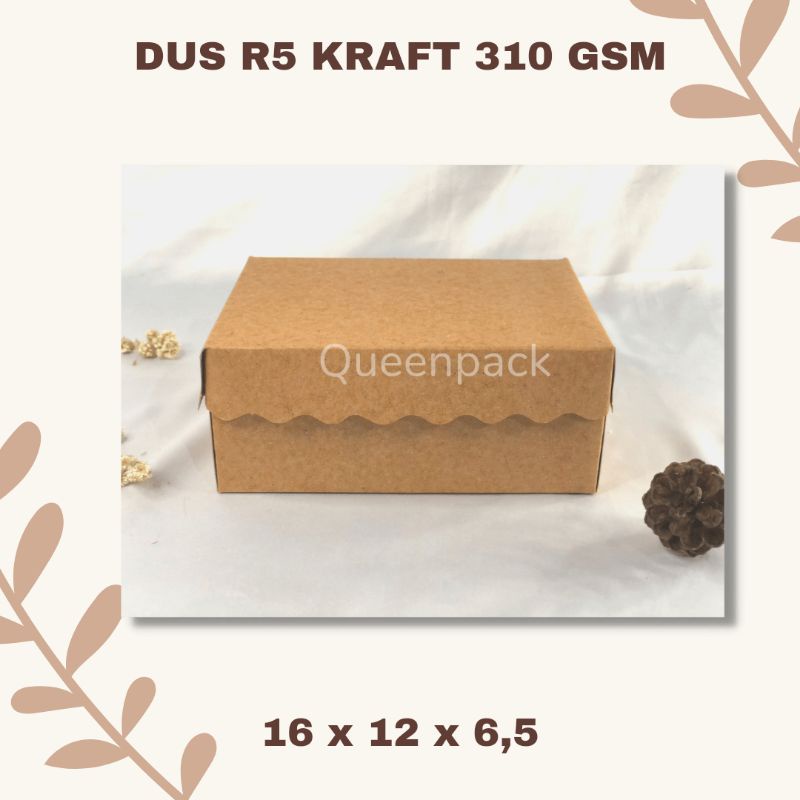 

DUS R5 KRAFT 310 GSM TANPA LAMINASI | BOX RENDA | BOX SNACK | KARDUS JAJAN | KARDUS KUE BASAH