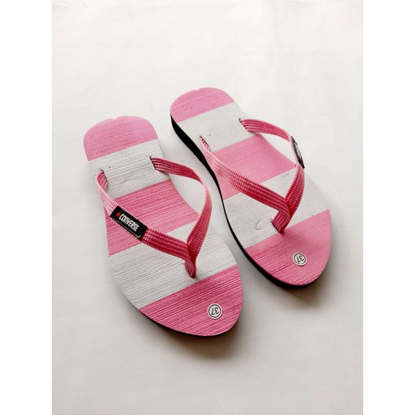 Arkn-SandaL Wanita Wedges Tumit Tali Katto Salur Sandal japit wanita terbaru