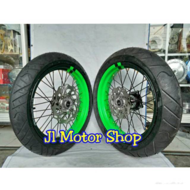 Sepaket Velg SuperMoto Klx Super moto Klx150 Klx 150 DTracker CRF150 CRF 150 L WR155 WR 155 Plus Ban