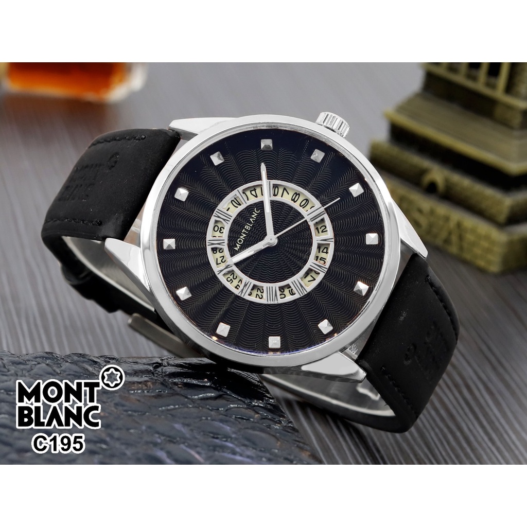 Jam Tangan Pria Y5502L Tali Kulit Tanggal Aktif Free Box &amp; Baterai