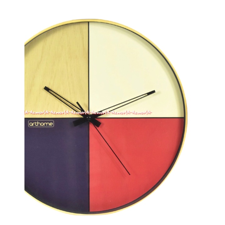 Arthome Wall Clock Multi Color Colorfull 35cm Jam Dinding Bulat Art Home 4warna