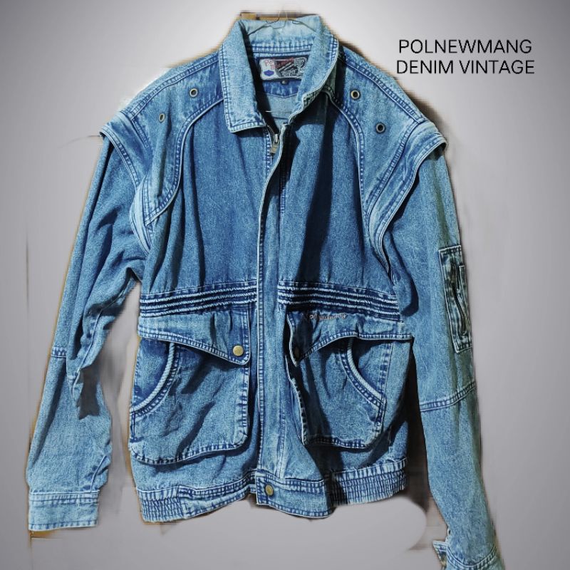 Jaket thrifting Denim Parka Denim Vintage Parka Vintage Vtg jeans vintage oversize