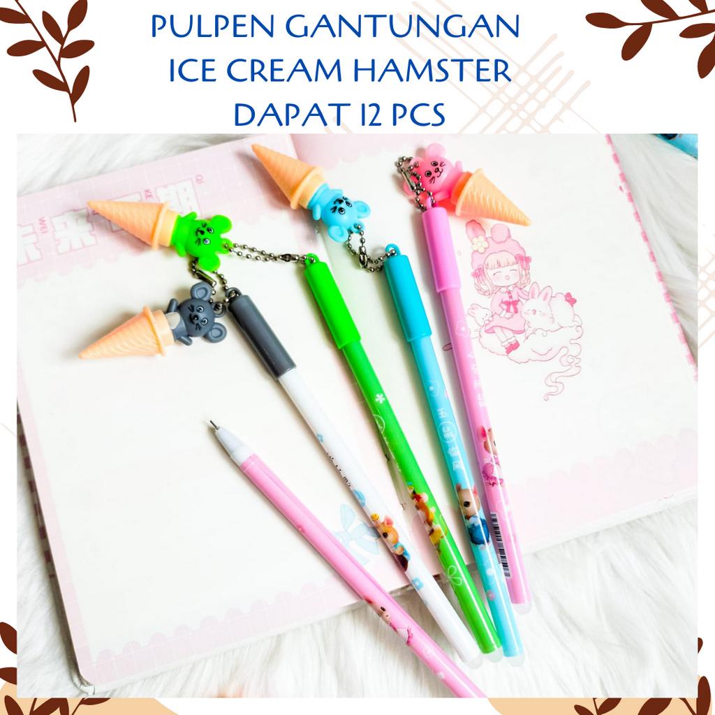 

SELUSIN 12 PCS PULPEN GANTUNGAN ICE CREAM HAMSTER PEN GANTUNGAN ALAT TULIS BOLPOIN UNIK IMUT MURAH PEN GEL KARAKTER LUCU MURAH PENA ALAT TULIS KANTOR SEKOLAH ANAK GIFT KADO