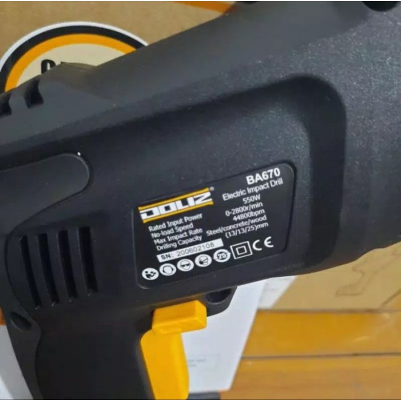 Mesin Bor 13mm Doliz BA670 Impact Drill 13mm Bor Doliz Bolak Balik