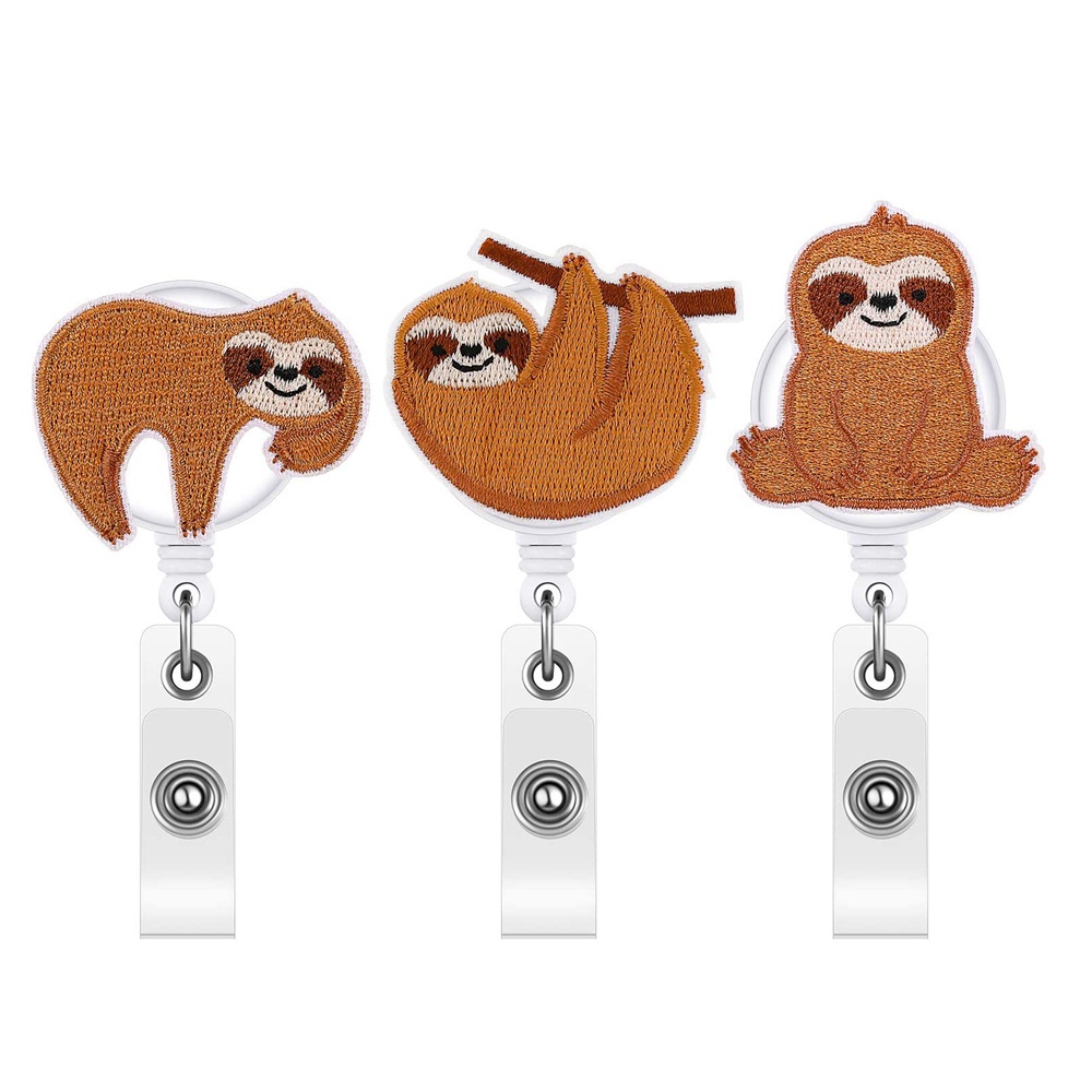 ELEGANT Durable Name Card Holder Sloth Badge Holder Clip ID Badge Holder Card Holder Clip Office Supplies ID Card Nurse Doctor Work Card Lovely Name Tag Holder