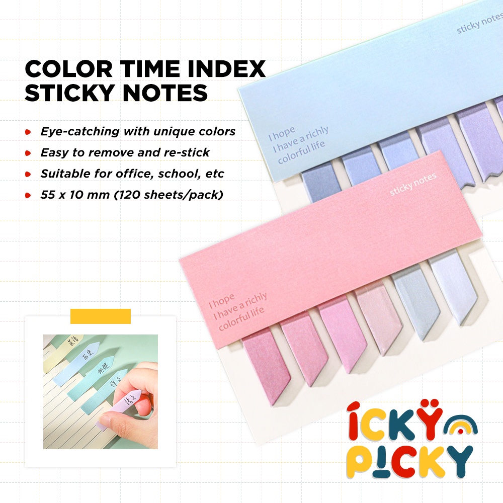 

[ickypicky] Hangsu Color Time Index Sticky Notes 120 sheets/pack