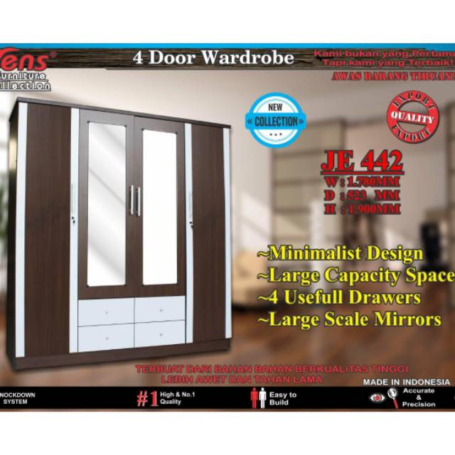 Lemari pakaian 4pintu