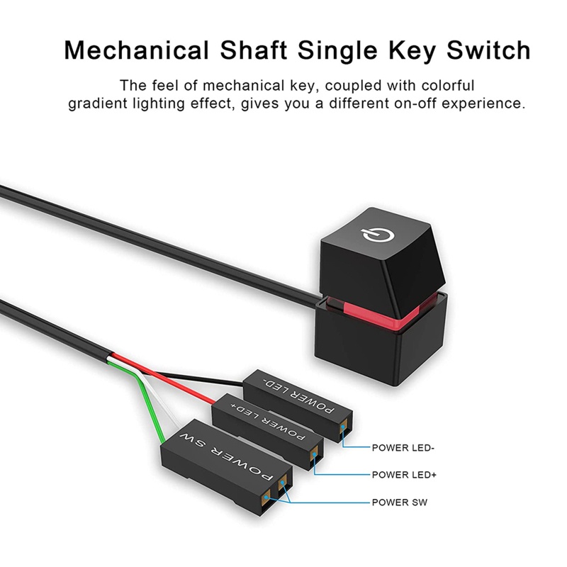 Saklar Power Komputer Desktop btsg, Eksternal Remote Start PC Motherboard Power On Off Switch Tombol Kabel Ekstensi