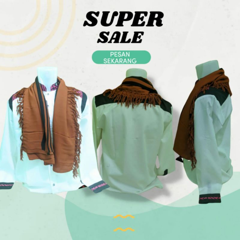 Sorban Santri Panjang Rumbai Rumbai Bahan Lembut