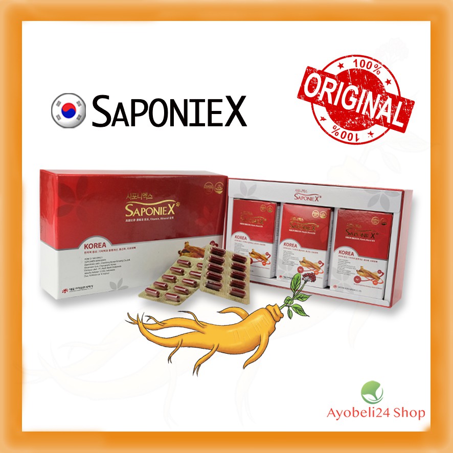 

Korean Red Ginseng (SAPONIEX) 60 capsules x 500mg