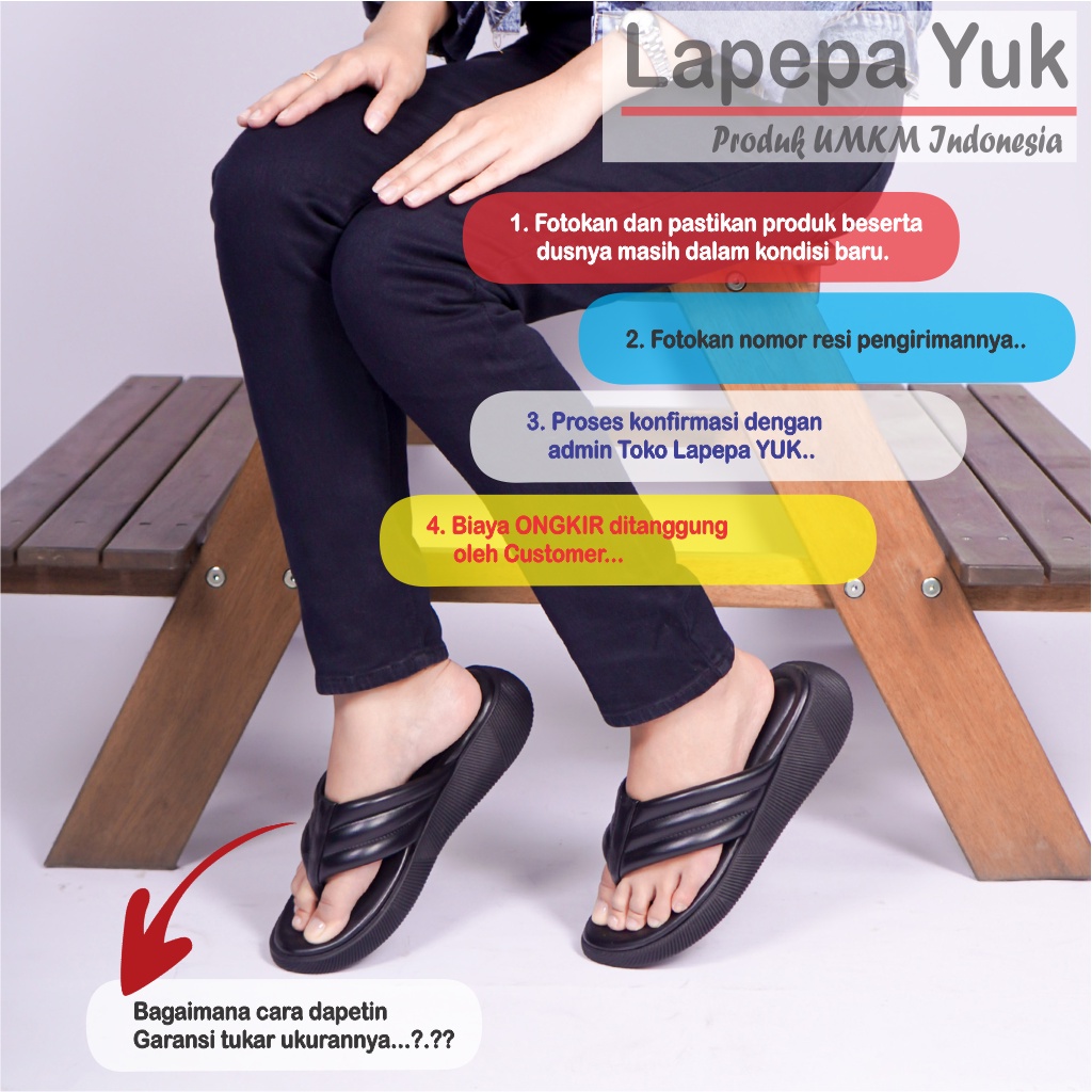 LAPEPA YUK - Sandal Wanita Jepit Wedges ZELDA Sendal Japit Platform Perempuan Empuk  Sandals Cewe Capit Tinggi  Size 36 37 38 39 40 41 Untuk Rumah Santai Premium Promo Selop Wejes Warna Hitam BLACK Kekinian Terbaru Shoes Ori Original Mall Official Store