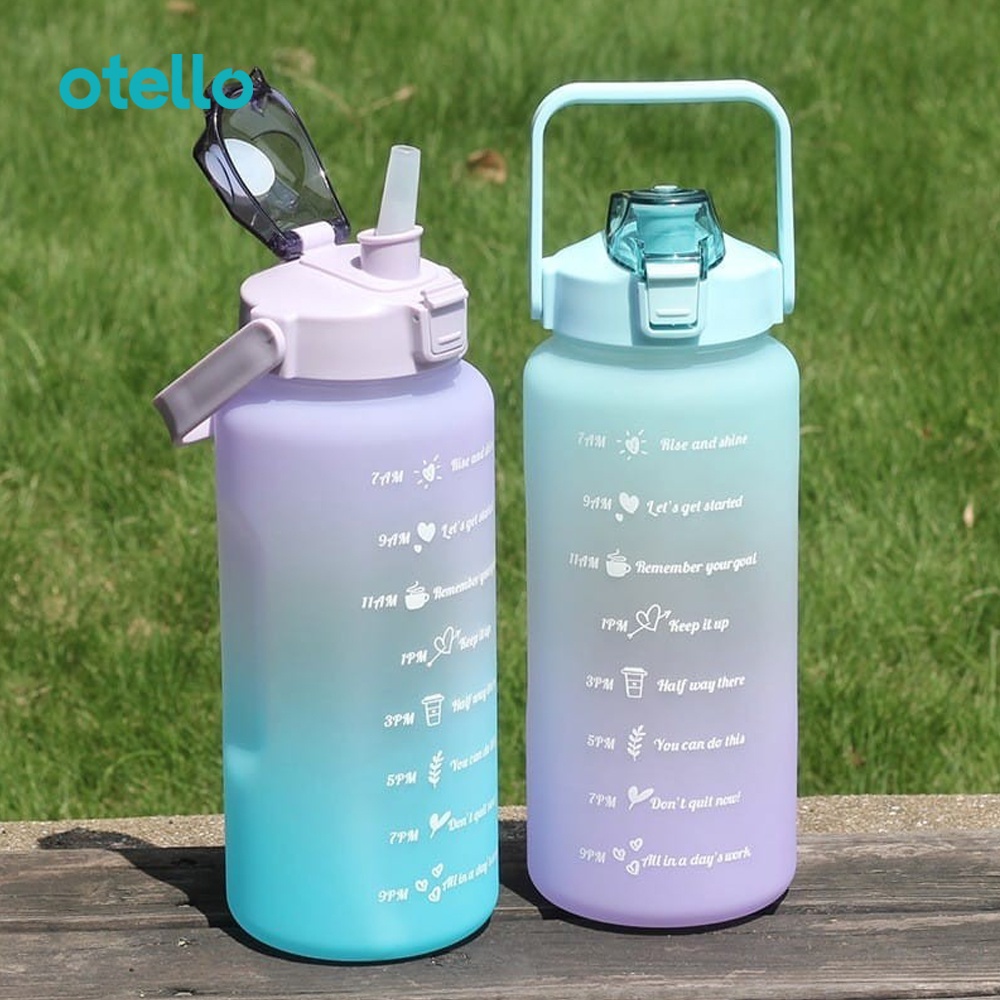 Sora Botol Minum 2 Liter Viral BPA Free Otello Bottle Air Motivasi 2L Korea Lucu