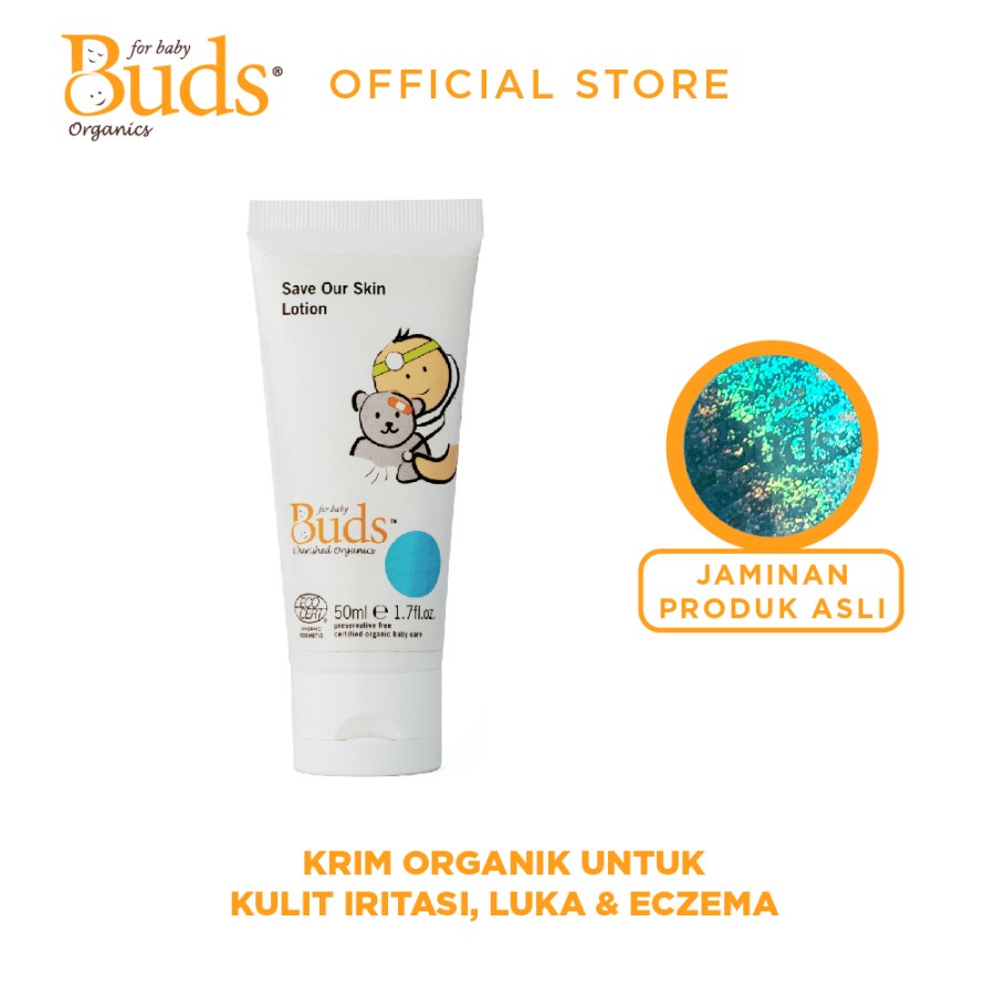 Makassar ! Buds Cherised Organics Save Our Skin Lotion Iritasi Luka Bayi 50 ml