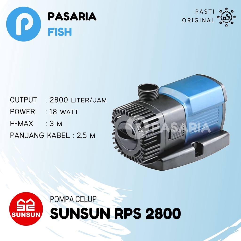 SUNSUN RPS2800/RPS 2800 liter per jam (lph) Original Rendah Daya 18Watt/18 W
