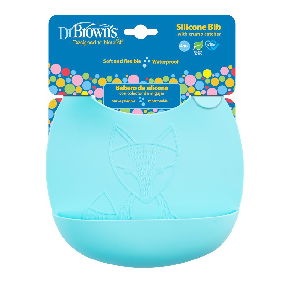 Dr Brown's Silicone Bib 4M+ Celemek Makan Bayi Tf012 (072239318867)