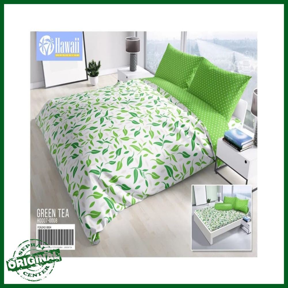 SEPRAI HAWAII / SPREI HAWAII GREEN TEA No.1 KING 180 SEPRAI PUCUK DAUN TEH HIJAU