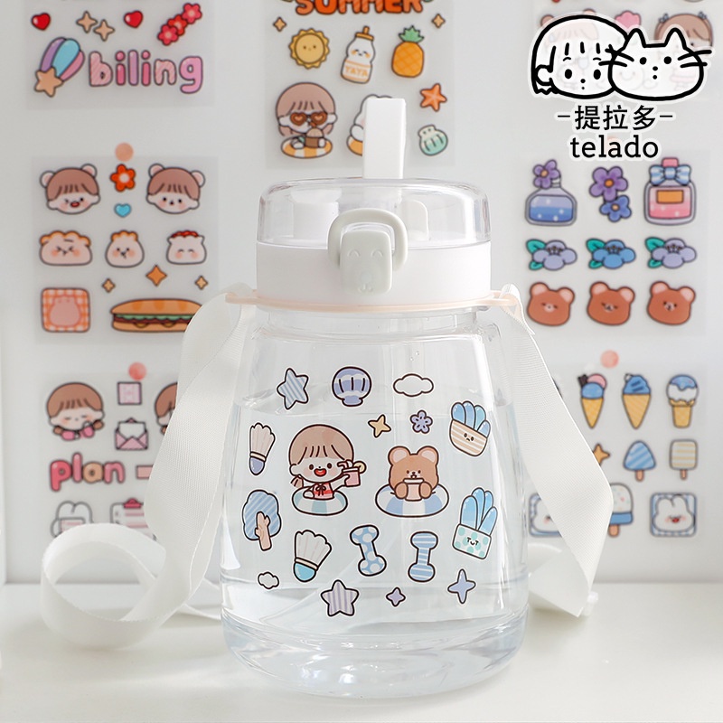 Stiker PVC Aesthetic 1 Lembar | Sticker Kartun Anak Lucu | DIY Bahan PVC Untuk Deco Scrapbook Diary Tumbler Botol Viral Lucu Gemoy