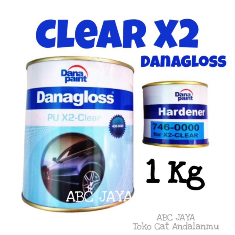 Clear Danagloss PU X2-Clear + Hardener Anti Gores Danaglos Mengkilap Glossy Clir Claer Klir Vernis P