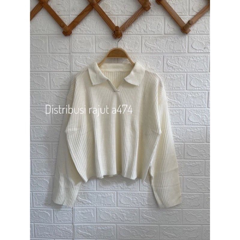 Sweater Rajut Kerah Polo