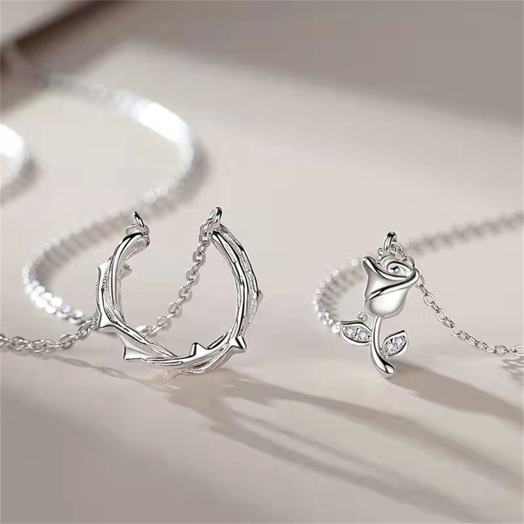 Hu Hu Hu Hu Hu Alat Bantu Pasang Kacamata♡ Kalung Liontin Bunga Mawar Bahan Tembaga Anti Karat Untuk Hadiah Ulang Tahun