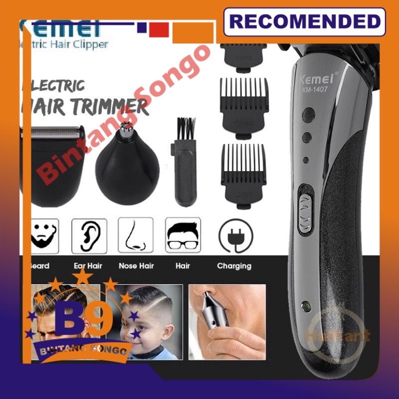 Alat Cukur Rambut Elektrik - Mesin Cukur Rambut Kemei - Cukuran Rambut - Hair Clipper Rambut Listrik