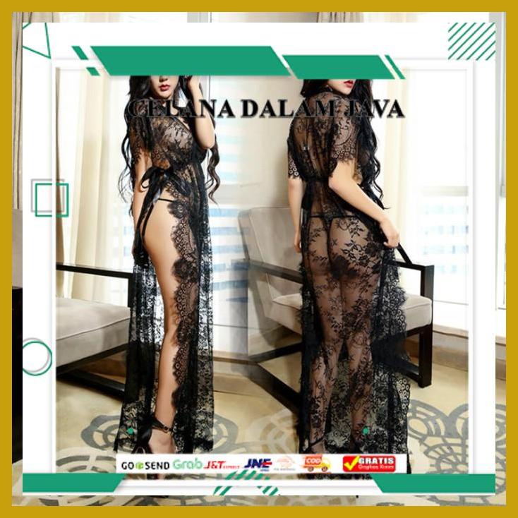 HOT SALE BAJU TIDUR WANITA LACE LINGERIE JUMBO BATWING SEXY HITAM PL39 KUALITAS IMPORT 