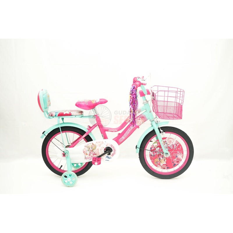 Sepeda Mini anak cewek perempuan 12 inch Centrum Winter Princess Unicorn frozen roda 4 samping SNI-1