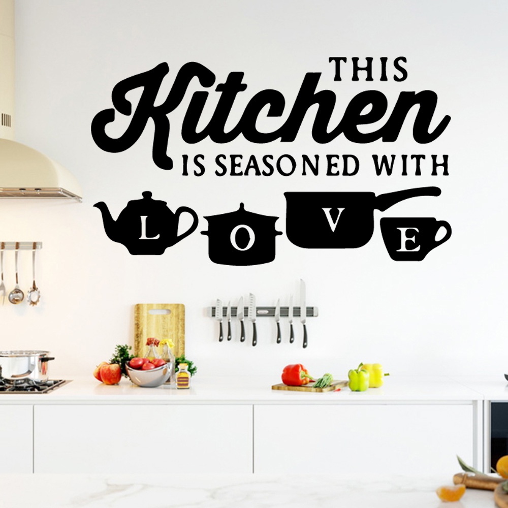 Large Kitchen House of Love Wall Sticker Home Decals Self Adhesive Decor / Restaurant Atmosphere Dining Wall Sticker Vinyl Wall Decals Art Decals/ DIY Wall Decal Stickers House Decoration Accessories Mural Wallpaper Poster Mural Art Decorative Sticker