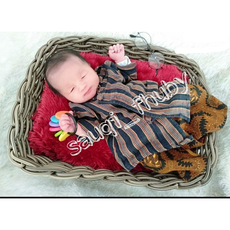 surjan lurik newborn /surjan lurik bayi 1-4 bulan bisa juga untuk baru lahir /baju surjan anak+blang