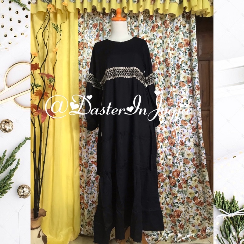 Longdress Gamis Renda Rayon Twill Good Quality
