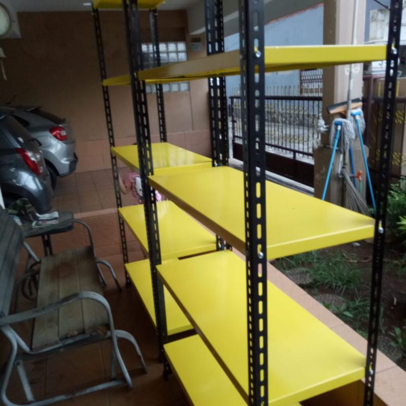 rak besi gudang ukuran 100x40x200