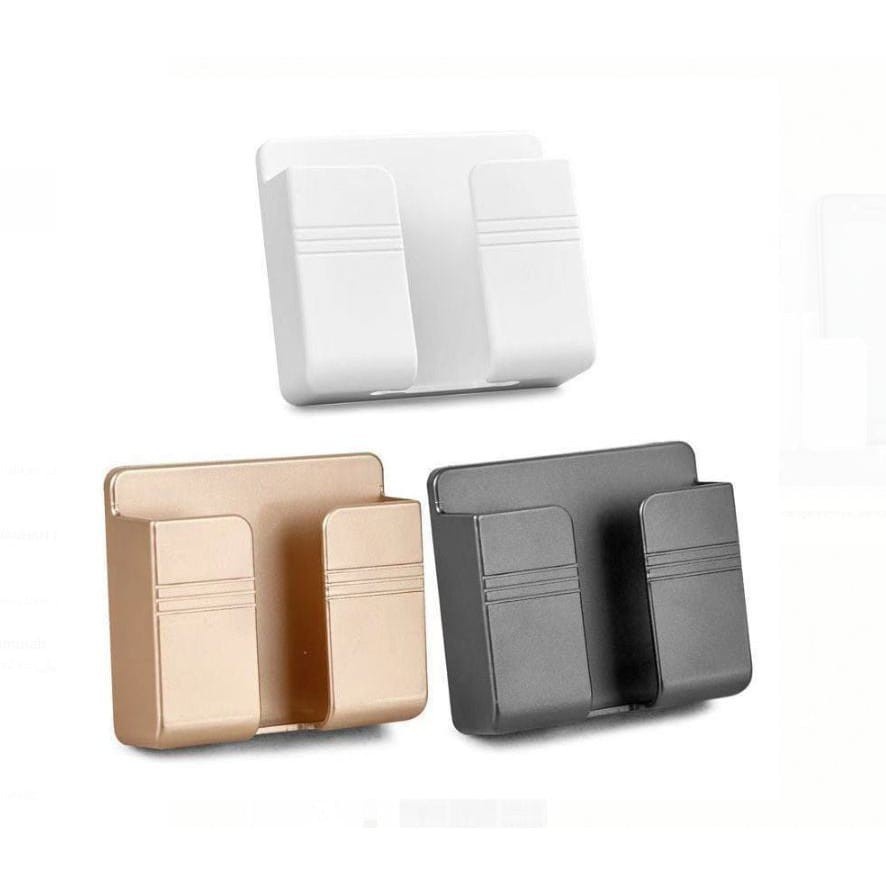 Holder Tempel Hp Dinding 4 KAIL/GANTUNGAN - Holder Tempat Remote Di Dinding Multifungsi Rak Tempel Phone Holder Gantungan Charger / Holder Hp Tempel Dinding 4 Kait