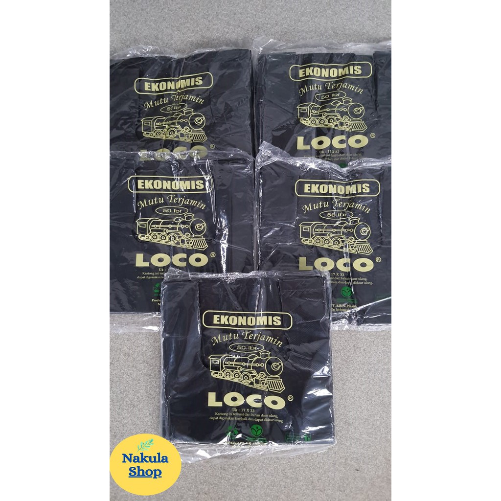 Kantong Plastik Kresek Loco Ekonomis 17 x 33 Hitam isi 50 lembar