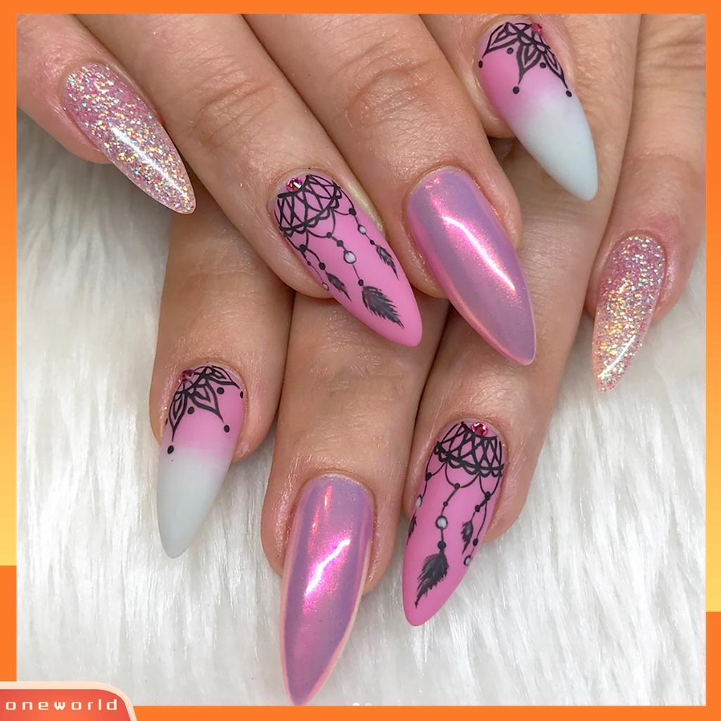(ONWO) Alat Manikur Nail Art: Pena Pengikir Lukisan Gambar Dua Sisi