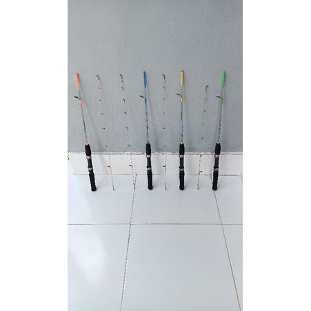 Joran pancing sungai udang galah nila super lentur sensitif fiber solid 110 120 135 150 Cm